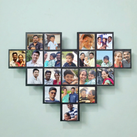 Pixel Heart Shaped Photo Frame